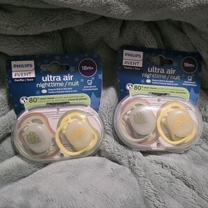NIP Philips Avent Ultra Air Pacifiers 2 Sets Of 2 (Size 18m+)